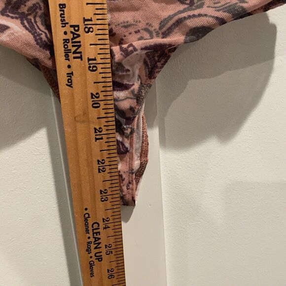 Intimately Free People Top XS Pink Freesia Paisley Mesh Bodysuit Coquette - Picture 9 of 13